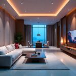 Comprehensive interior design Qatar collage showing luxury homes, villas, apartments, hotels, and offices.