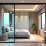 Modern UAE apartment with multiple stylish room divider ideas creating living, dining, and sleeping zones.